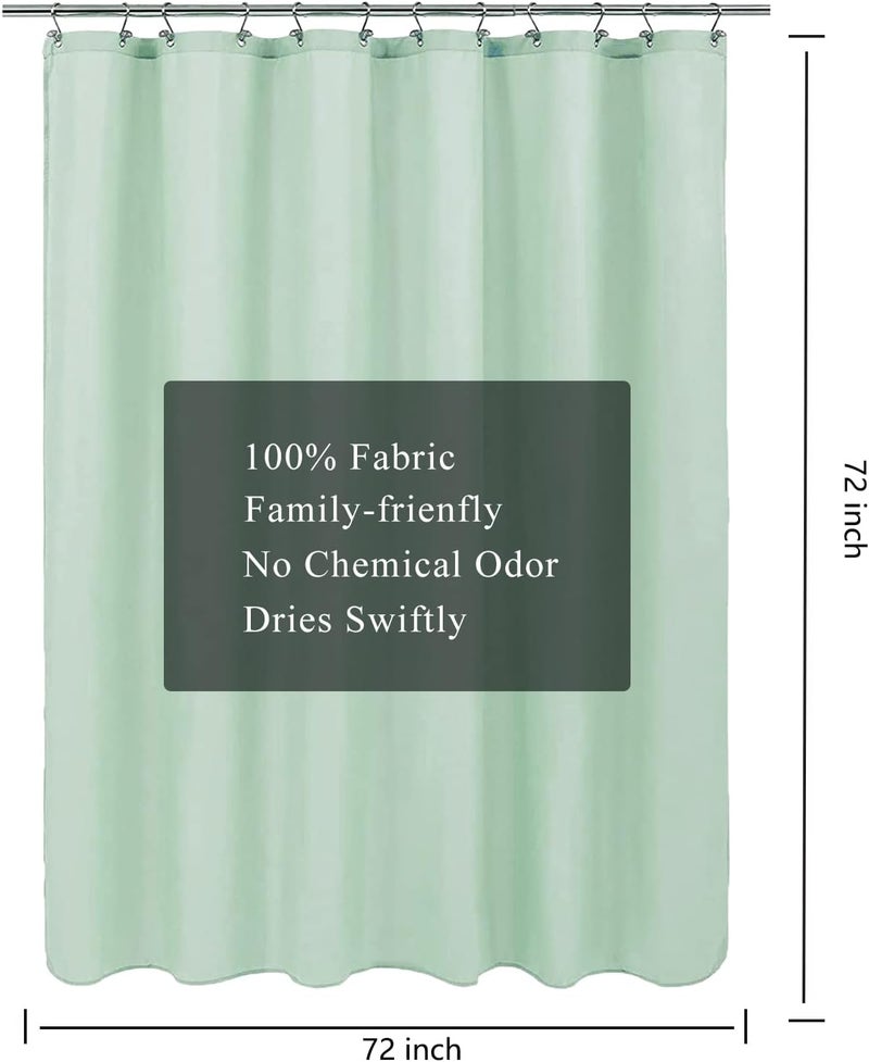 LLSCL Apple Green Fabric Shower Curtain Liner with Magnets, Waterproof Hotel Quality, 72 x 72 Machine Washable - Image 3